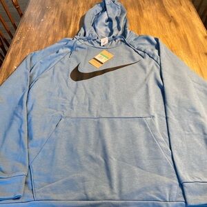 Nike Men's Dri-Fit Pullover sweatshirt Swoosh Light Blue NWT Size XL